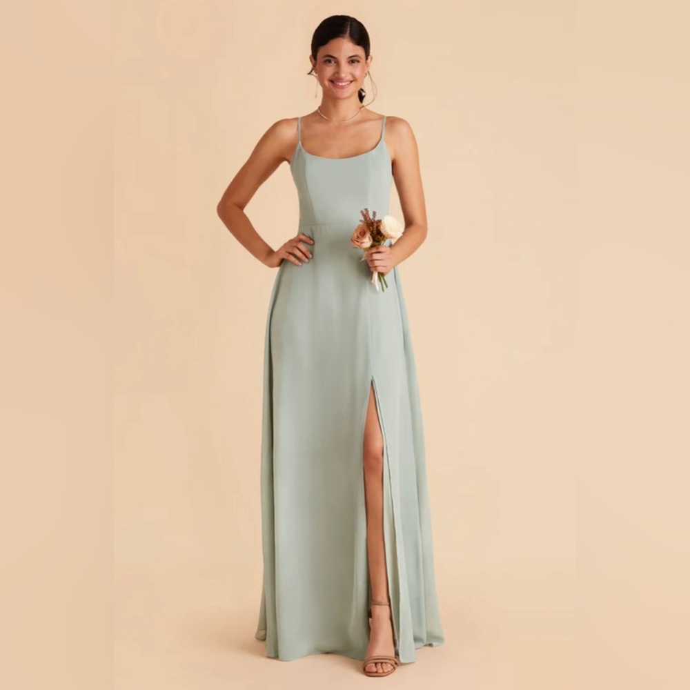 Birdy Grey Amy Chiffon Sage Bridesmaid Dress Small NWT